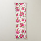 手書きフローラ葉シームレスパターン ボディピロー (裏面 (縦))