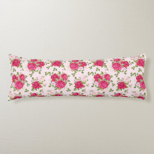 手書きフローラ葉シームレスパターン ボディピロー (正面)