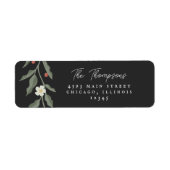 手書きフローラ黒差出人住所ラベル ラベル (正面)