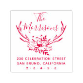 手書きフローラ〔雄ジカの〕枝角カスタム差出人住所 セルフインキングスタンプ (デザイン)