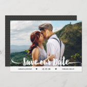 手書きブラシスクリプト写真の日付の保存 セーブザデート (正面/裏面)