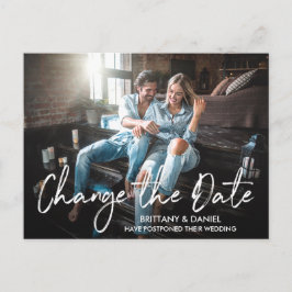 手書きブラシスクリプト日付の写真の変更 ポストカード