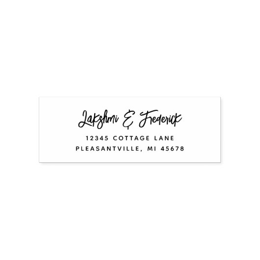 手書きブラシスク結婚リプト差出人住所 セルフインキングスタンプ (デザイン)