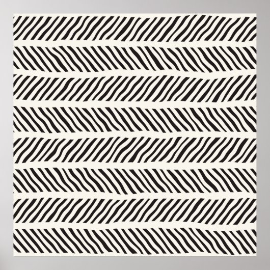 手書きブラシストロークのシームレスなパターン。イン ポスター (正面)