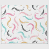 手書きブラシラインパターン ラッピングペーパー (フラット)