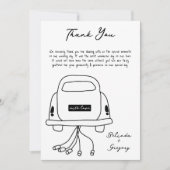 手書きブラックイラストドードル結婚ズ サンキューカード (正面)