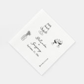 手書きブラックイラストドードル結婚ズ スタンダードランチョンナプキン (角)