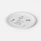 手書きブラックイラストドードル結婚ズ ペーパープレート (アングル)