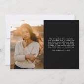 手書きブラックスクリプト2写真卒業 案内状 (裏面)