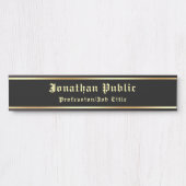 手書きブラック金ゴールドクラシックノスタルジックルック サインプレート (正面)