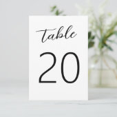 手書きブラック＆ホワイトの結婚式テーブルナンバー 招待状 (スタンド正面)