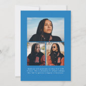 手書きブルーブラシスクリプト4写真卒業 案内状 (裏面)