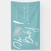 手書きブルーボーイオ赤ちゃんシャワーへようこそ 横断幕 (縦)