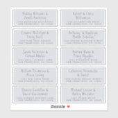 手書きブルー結婚ズゲスト住所 シール (シート)