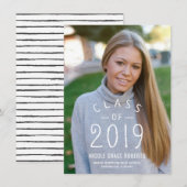 手書きプリント卒業写真の発表 案内状 (正面/裏面)