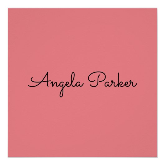 手書きプレーンシンプルプロフェッショナルピンクモダン色 ポスター (正面)