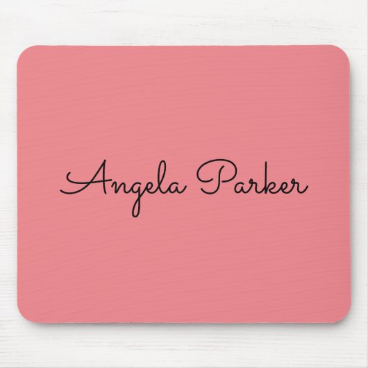 手書きプレーンシンプルプロフェッショナルピンクモダン色 マウスパッド (正面)