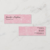 手書きプレーンピンクモダンスリムフェミニン スキニー名刺 (正面/裏面)