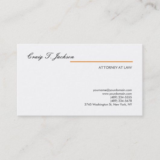 手書きプロフェッショナル弁護士弁護士モダン 名刺 (正面)