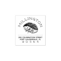 手書きヘッジホッグファミリー名差出人住所