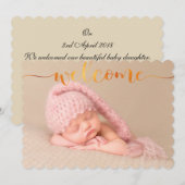 手書きベイビー誕生お知らせ写真カード 案内状 (正面/裏面)
