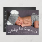 手書きベビーの初めてのクリスマス写真 シーズンカード (正面/裏面)
