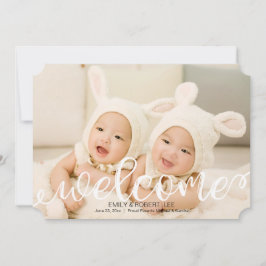 手書きベビー誕生写真の発表 案内状