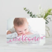 手書きベビー誕生写真アナウンスメントカード 案内状 (スタンド正面)