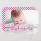 手書きベビー誕生写真アナウンスメントカード 案内状 (正面/裏面)