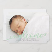 手書きベビー誕生写真アナウンスメントカード 案内状 (正面)
