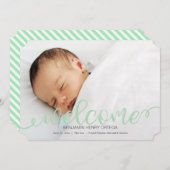 手書きベビー誕生写真アナウンスメントカード 案内状 (正面/裏面)