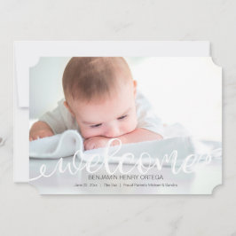 手書きベビー誕生写真アナウンスメントカード 案内状