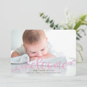 手書きベビー誕生写真アナウンスメントカード 案内状 (スタンド正面)