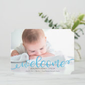 手書きベビー誕生写真アナウンスメントカード 案内状 (スタンド正面)