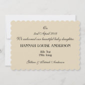 手書きベビー誕生発表写真カード 案内状 (裏面)