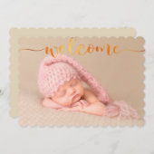 手書きベビー誕生発表写真カード 案内状 (正面/裏面)