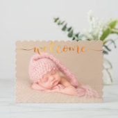 手書きベビー誕生発表写真カード 案内状 (スタンド正面)