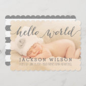 手書きベビー誕生発表写真カード 案内状 (正面/裏面)