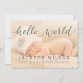 手書きベビー誕生発表写真カード 案内状 (正面)
