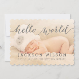 手書きベビー誕生発表写真カード 案内状
