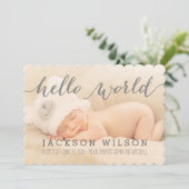 手書きベビー誕生発表写真カード 案内状 (スタンド正面)