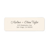 手書きベージュ色差出人住所ラベル ラベル (正面)