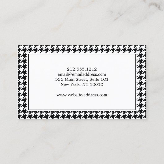 手書きペンのペン先のロゴとパタ千鳥格子のーン 名刺 (裏面)