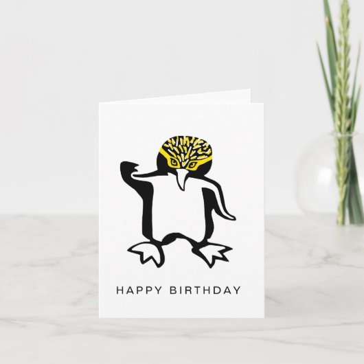 手書きペンギン – 野生生物 – 自然 カード (正面)