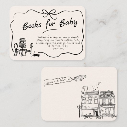 手書きボンジュールフランスのベビー本 エンクロージャーカード (正面/裏面)