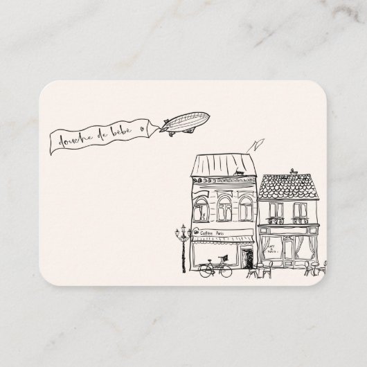 手書きボンジュールフランスのベビー本 エンクロージャーカード (裏面)