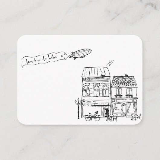 手書きボンジュールベフランスのブブックベビーエンクル エンクロージャーカード (裏面)