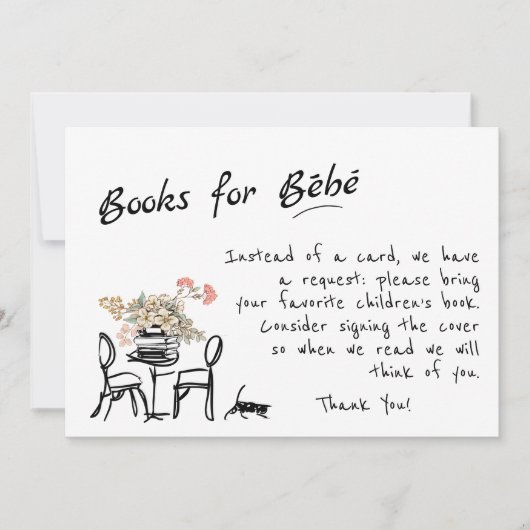 手書きボンジュールベフランスのブブックベビーエンクル 招待状 (正面)