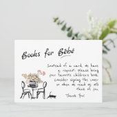 手書きボンジュールベフランスのブブックベビーエンクル 招待状 (スタンド正面)