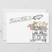 手書きボンジュールベフランスのブブックベビーエンクル 招待状 (裏面)